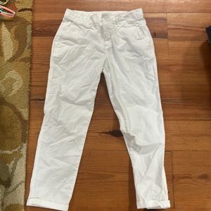 White girlfriend chino pants